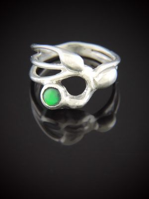 Green Blush Sterling silver ring, size 6.5
