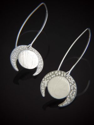 High Moon Oxidized and Sterling Silver Moon Stages Earrings