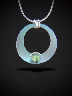 Seabreeze Titanium Necklace with Lab Opal