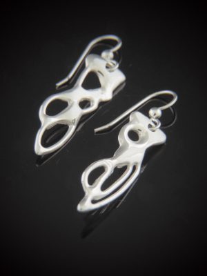 Vesper, Sterling Silver Cast Earrings