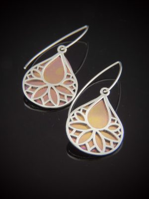 "Heather Blush" Titanium and Sterling Silver Drop Earrings