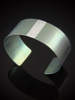 "Netherland" A Modern Minimalist Titanium & Sterling Silver Cuff Bracelet