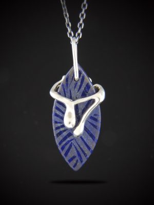 Aftershock Reversible, Lapis and Sterling Cocktail Necklace.