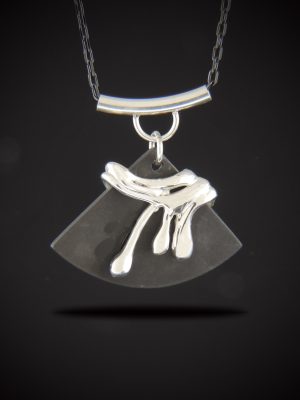 Black Velvet Onyx and Sterling Silver Cocktail Necklace