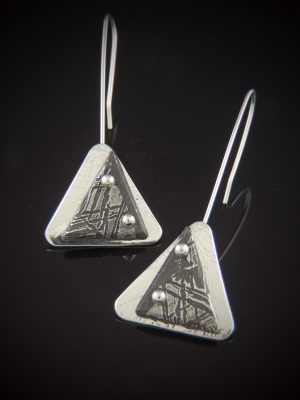 Cosmonaut Meteorite and Sterling Silver Earrings