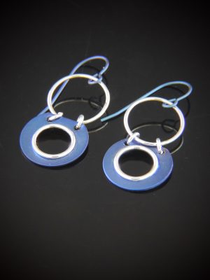 Blueberry Gin titanium and sterling silver earrings