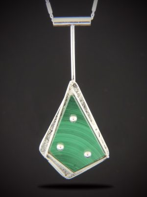 Green Diamond Malachite and Sterling Necklace.