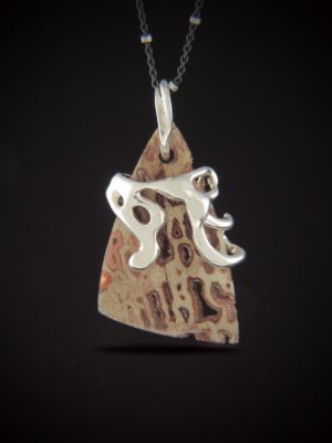 Brooklynite Fossil Palm Root and sterling necklace