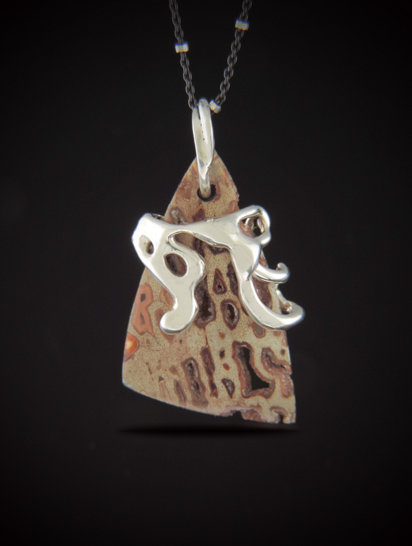 Brooklynite Fossil Palm Root and sterling necklace