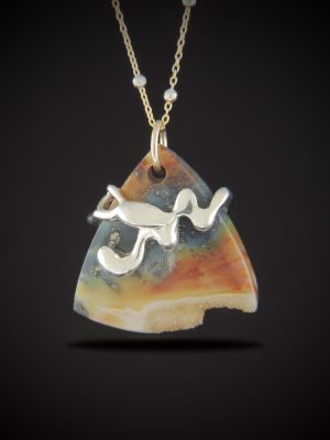 "California Palace" Marcasite Agate Statement Necklace