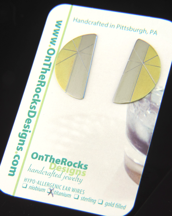 Modern Celestial: Anodized Titanium Half-Disc Earrings