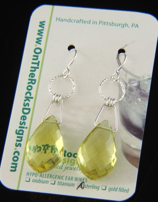 "Lemon Drop" Faceted Lemon Quartz Earrings in Sterling Silver