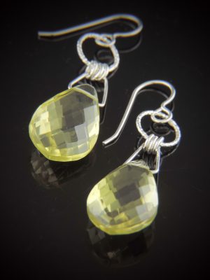 "Lemon Drop" Faceted Lemon Quartz Earrings in Sterling Silver
