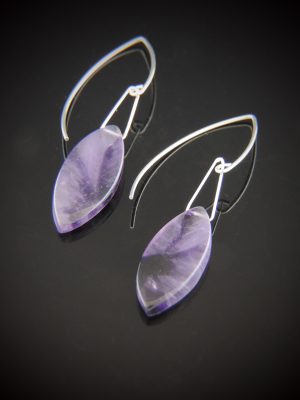 "Purple Haze" Marbled Amethyst Drop Earrings