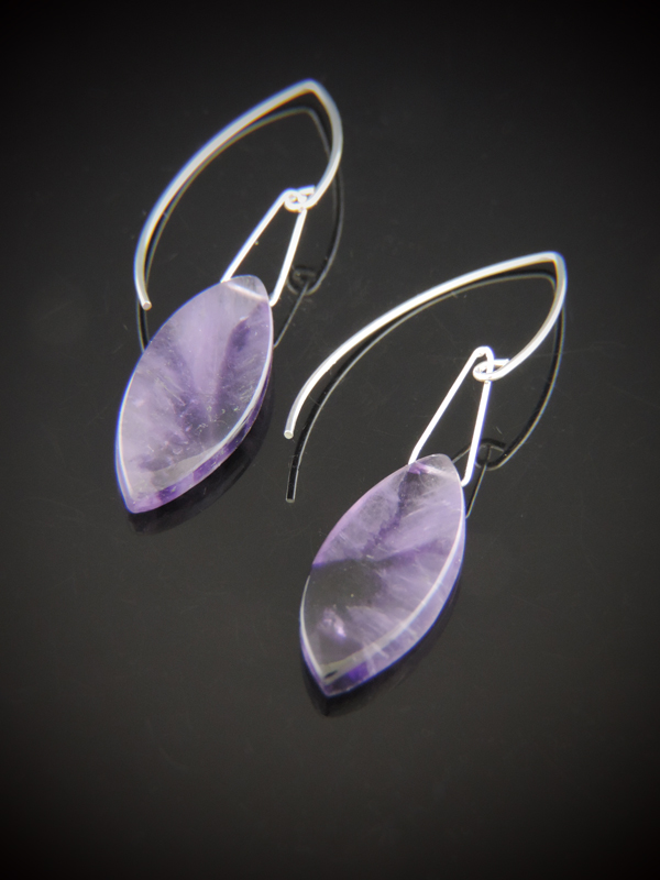 "Purple Haze" Marbled Amethyst Drop Earrings