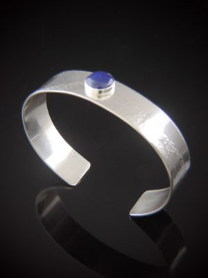 Blue Taza Sterling Silver Skinny Cuff with Lapis Accent