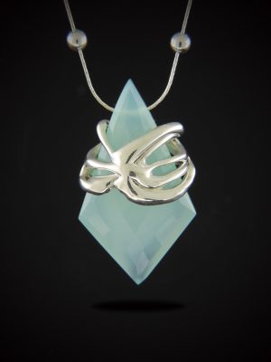 Ocean Trust Martini Chalcedony and Sterling Silver Necklace