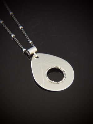 "Liquid Lite" Hand-Etched Sterling Silver Teardrop Necklace