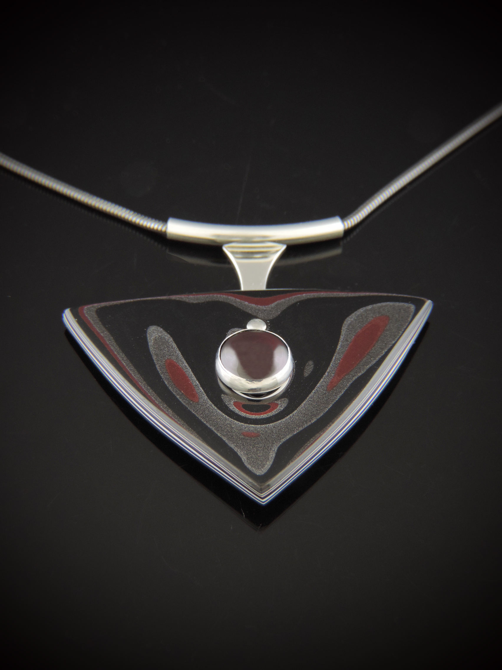 The Monte Carlo: Fordite & Garnet Statement Necklace