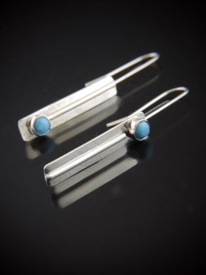 Death Flip Sterling and Turquoise Earrings