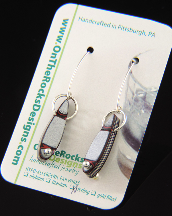 Winter sidecar fordite earrings