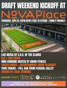 I Made it Market with Nova place flyer for the NFL draft kickoff weekend