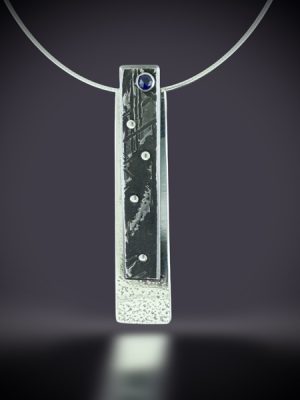 Blue Moon Aletai Meteorite & Sapphire Pendant